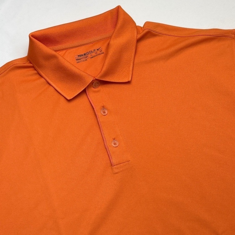 Nike Golf Mens Polo Shirt Orange Size XL Dri-FIT Short Sleeve Solid Performance